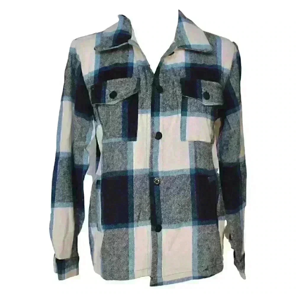 Fall‎ Plaid navy white shirt size S and M